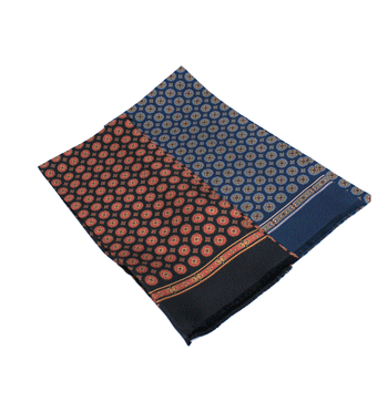 Pañuelo corbanda de seda natural con dibujo corbatero - Solohombre