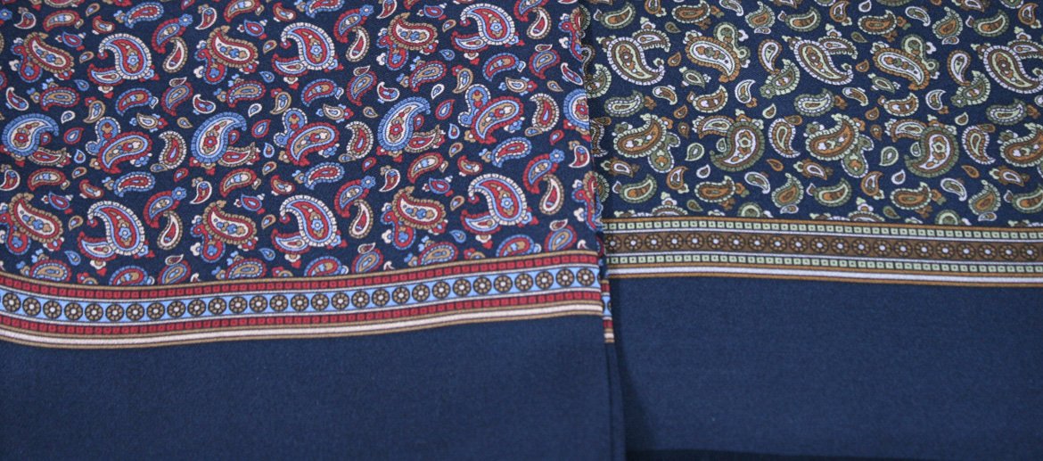 Pañuelo corbanda de seda natural con dibujo de cachemir - Solohombre