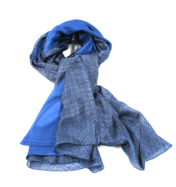 Pañuelo foulard de seda y viscosa doble cara con dibujo pequeño - Solohombre