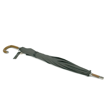 Paraguas largo con caña empuñadura y puntera de madera - solohombre