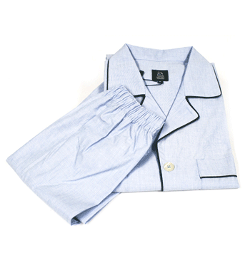 Pijama para invierno de algodón color azul claro y vivos azul marino - Solohombre