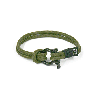 Pulsera de cabo y grillete color verde - Solohombre