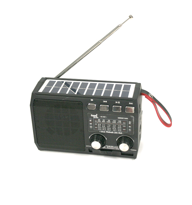 Radío AM/FM con batería solar y linterna- Solohombre