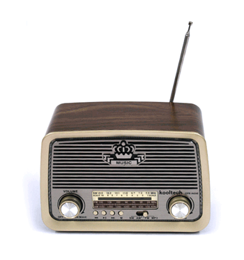 Réplica radio estilo antiguo con entrada USB, tarjeta y altavoz bluetooth