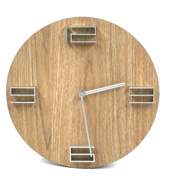 Reloj de pared de madera natural y aluminio para tu despacho o casa - Solohombre
