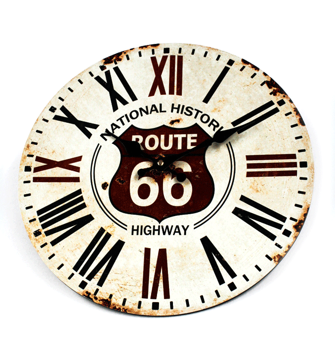 Reloj de pared para los ¡nostálgicos! de la Ruta 66 - Solohombre