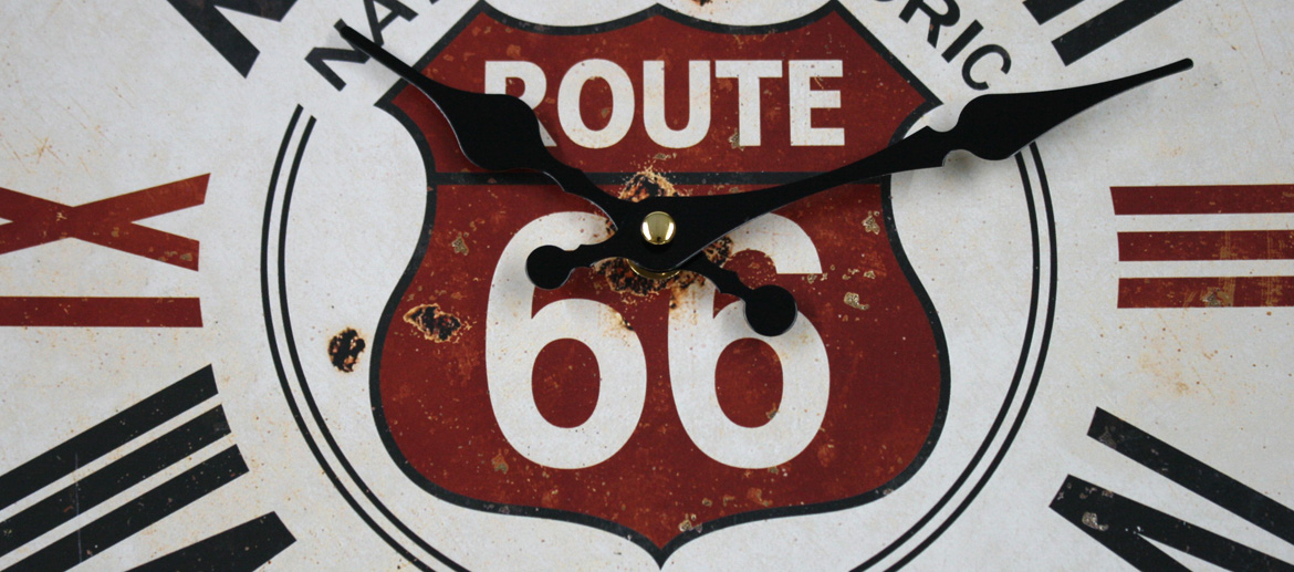 Reloj de pared para los ¡nostálgicos! de la Ruta 66 - Solohombre