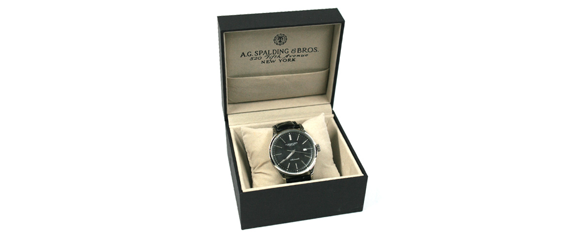 Reloj de pulsera automático con esfera negra marca A.G.Spalding & Bros - Solohombre