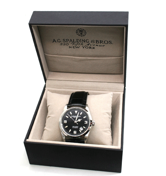 Reloj de pulsera automático esfera negra marca marca A.G.Espalding & Bros - Solohombre
