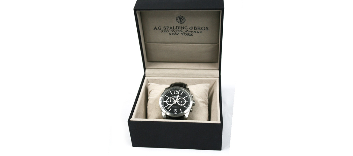 Reloj de pulsera deportivo cronografo esfera negra marca Spalding & Bros - Solohombre