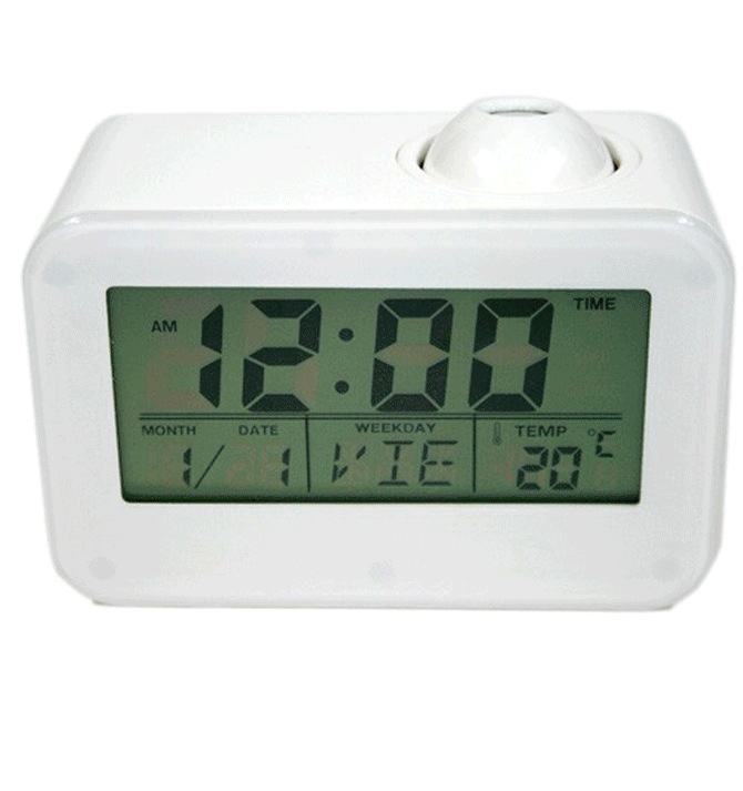 Reloj despertador digital con calendario y temperatura y con proyector de la hora