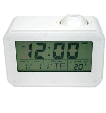 Reloj despertador digital con calendario y temperatura y con proyector de la hora