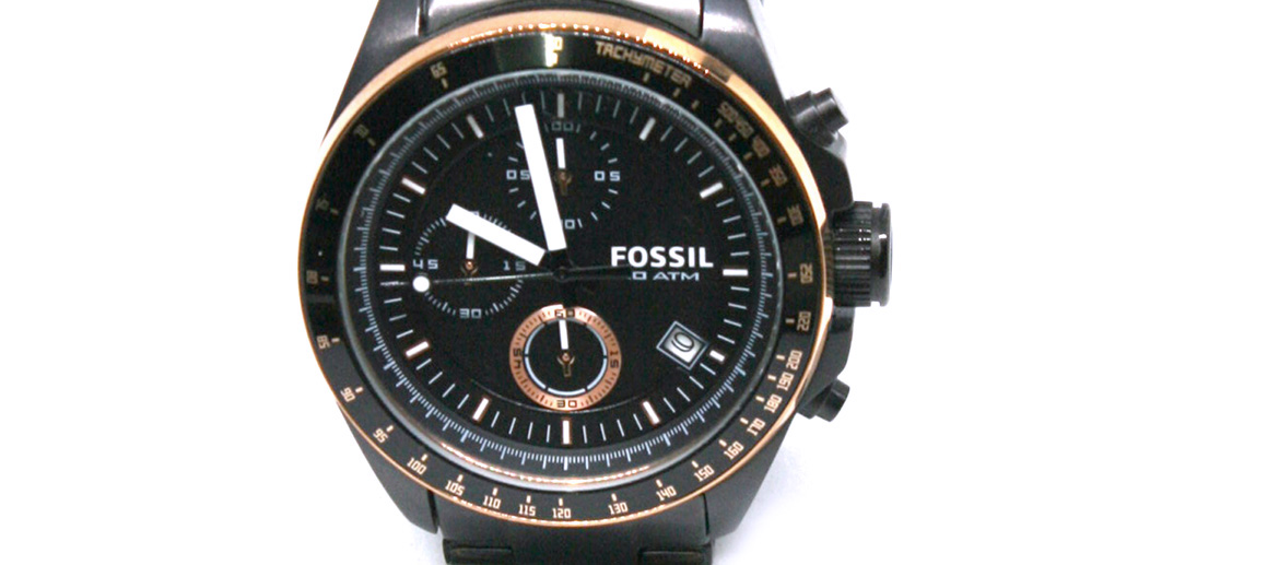 Reloj cronógrafo negro con detalles en color bronce - comprar online precio 150€ euros