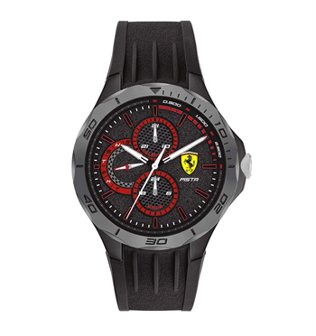 Reloj multifunción con esfera y correa negra marca Ferrari - comprar online precio 130€ euros