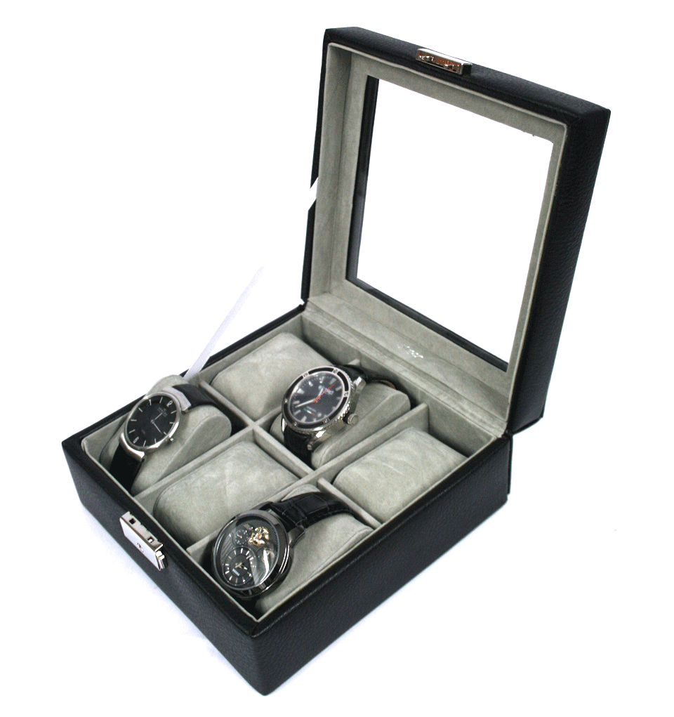 Relojero caja para guardar relojes cuadrada de polipiel - comprar online precio 42€ euros