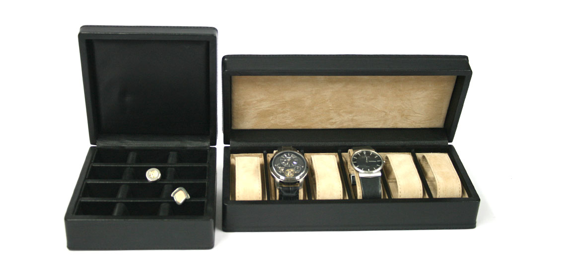Relojero de piel para guardar 6 relojes marca Solohombre - comprar online precio 145€ euros