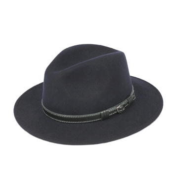 Sombrero enrollable 100% lana y repente al agua color azul