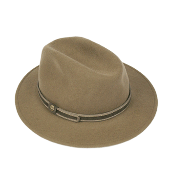 Sombrero enrollable 100% lana y repente al agua color camel - Solohombre