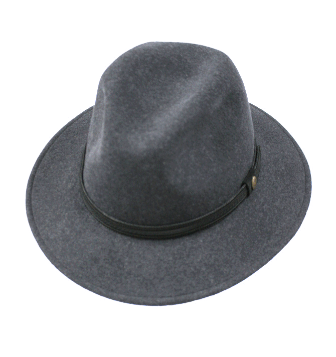 Sombrero enrollable e impermeable 100% lana color azul grisaceo - Solohombre